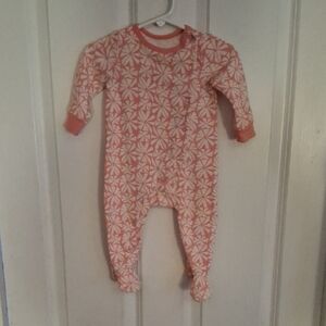 Coral Star Pattern Kids Footie